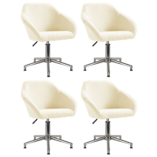 vidaXL Otočn&eacute; j&iacute;deln&iacute; židle 4 ks kr&eacute;mov&eacute; textil