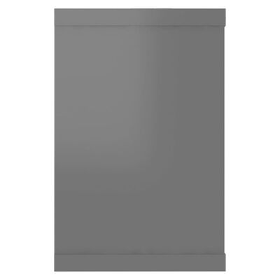 vidaXL Nástěnné police krychlové 2 ks šedé vysoký lesk 60 x 15 x 23 cm