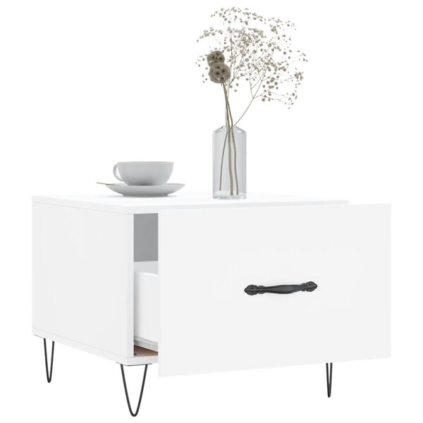 vidaXL Konferenčn&iacute; stolek b&iacute;l&yacute; 50 x 50 x 40 cm kompozitn&iacute; dřevo