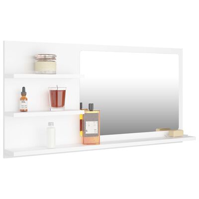 vidaXL Koupelnové zrcadlo bílé 90 x 10,5 x 45 cm dřevotříska
