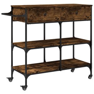 vidaXL Kuchyňsk&yacute; voz&iacute;k kouřov&yacute; dub 105 x 42 x 95 cm kompozitn&iacute; dřevo