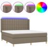 vidaXL Box spring postel s matrac&iacute; a LED taupe 160x200 cm textil
