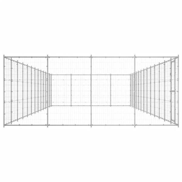 vidaXL Venkovn&iacute; ps&iacute; kotec pozinkovan&aacute; ocel 53,24 m&sup2;