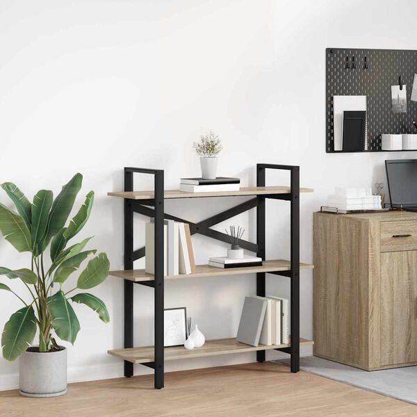 vidaXL Knihovna Sonoma dub 100 x 33,5 x 102 cm kompozitn&iacute; dřevo