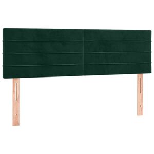 vidaXL Čela postele tmavě zelen&aacute; 144x5x78/88 cm samet