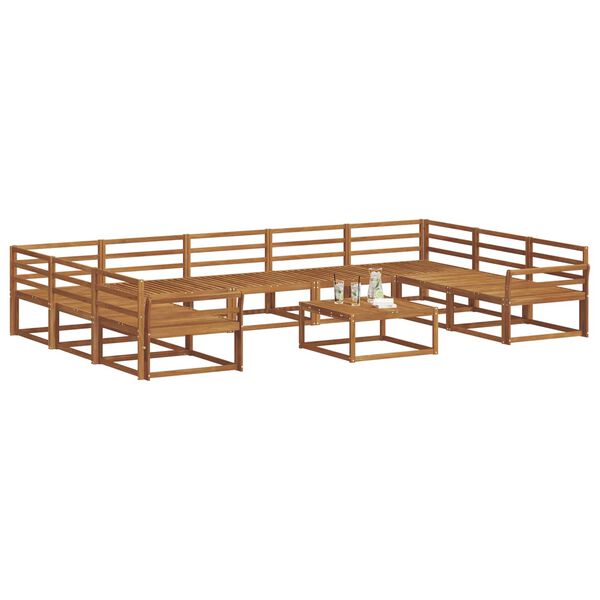 vidaXL Venkovn&iacute; pohovkov&aacute; souprava 10 pcs Př&iacute;rodn&iacute;