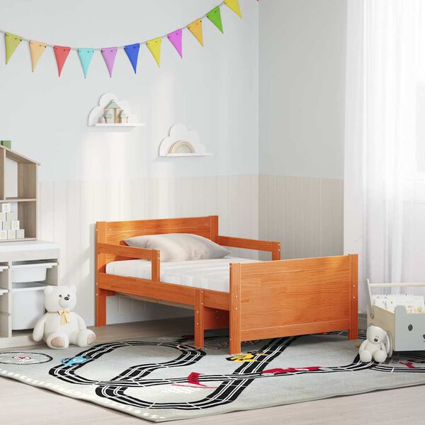 vidaXL R&aacute;m postele s matrac&iacute; Hněd&aacute; 80 x 200 cm Masivn&iacute; borov&eacute; dřevo