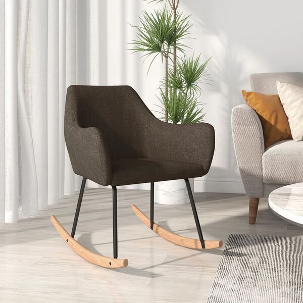 vidaXL Houpac&iacute; křeslo tmavě hněd&eacute; textil