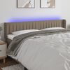 vidaXL Čelo postele s LED taupe 163 x 16 x 78/88 cm textil