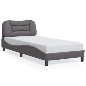 vidaXL R&aacute;m postele bez matrace Hvar &scaron;ed&yacute; 80 x 200 cm uměl&aacute; kůže
