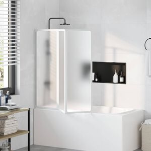 vidaXL Sprchov&aacute; a vanov&aacute; z&aacute;stěna 117 x 120 cm 3 panely skl&aacute;dac&iacute;