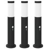 vidaXL Sloupkov&aacute; světla se senzorem 3 ks 50 cm nerezov&aacute; ocel IP44