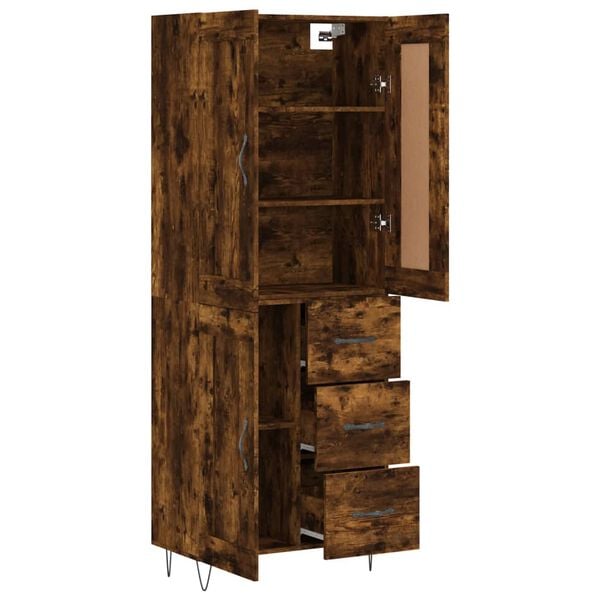 vidaXL Skř&iacute;ň highboard kouřov&yacute; dub 69,5 x 34 x 180 cm kompozitn&iacute; dřevo