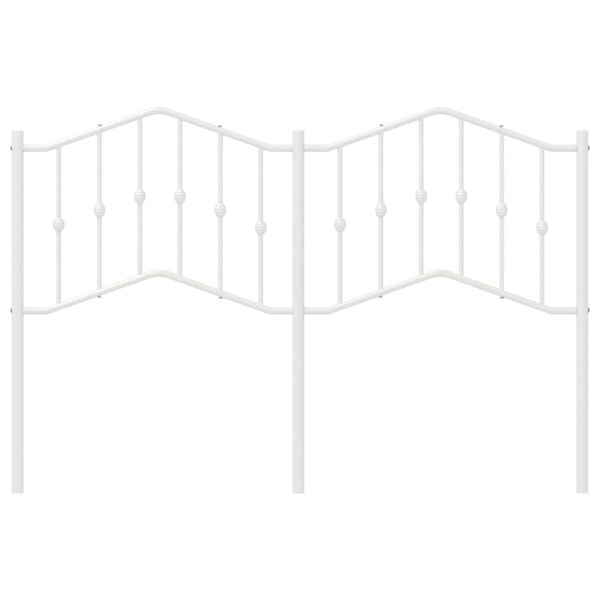 vidaXL Kovové čelo postele bílé 140 cm