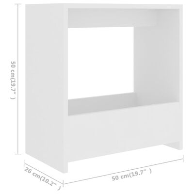 vidaXL Odkládací stolek bílý 50 x 26 x 50 cm dřevotříska