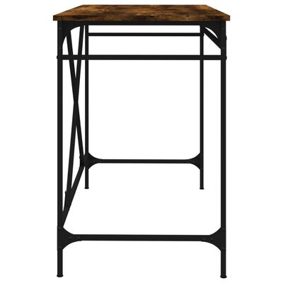 vidaXL Psací stůl kouřový dub 100x50x75 cm kompozitní dřevo a železo