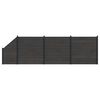 vidaXL Sada plotů 4 ks 619 x 186 cm WPC a hlin&iacute;k Čern&aacute;