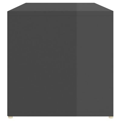 vidaXL Botníková lavice lesklá šedá 105 x 35 x 35 cm dřevotříska