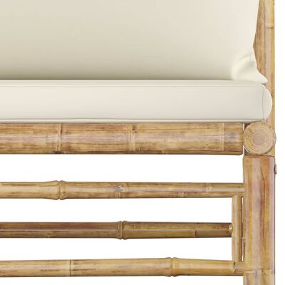 vidaXL 6dílná zahradní sedací souprava + krémově bílé podušky bambus