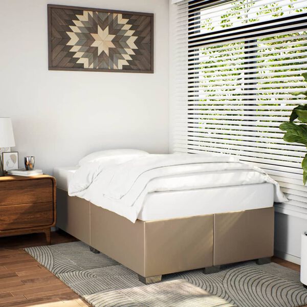 vidaXL R&aacute;m postele bez matrace cappuccino 120x190 cm uměl&aacute; kůže