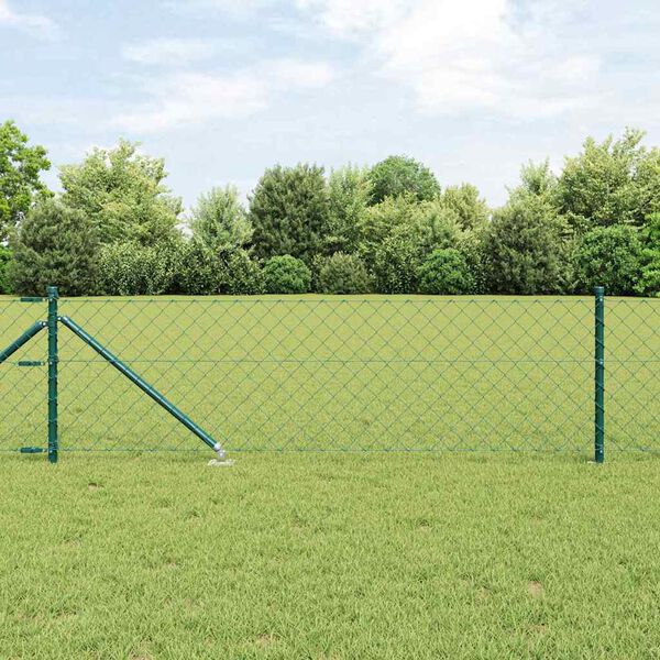 vidaXL Plotov&yacute; sloupek. Zelen&aacute; 10 x 0,8 m (mesh 40 x 40 mm) Ocel a PVC