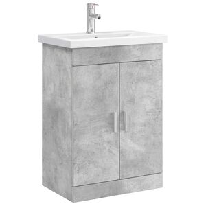 vidaXL Sada koupelnov&eacute;ho n&aacute;bytku Betonově &scaron;ed&aacute; 61 x 40 x 84,5 cm