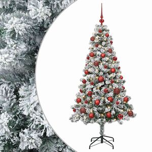 vidaXL Uměl&yacute; v&aacute;nočn&iacute; stromek s baňkami 120 cm 150 LED Tepl&aacute; b&iacute;l&aacute;