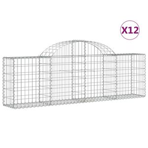 vidaXL Klenut&eacute; gabionov&eacute; ko&scaron;e 12 ks 200x30x60/80 cm pozinkovan&eacute; železo