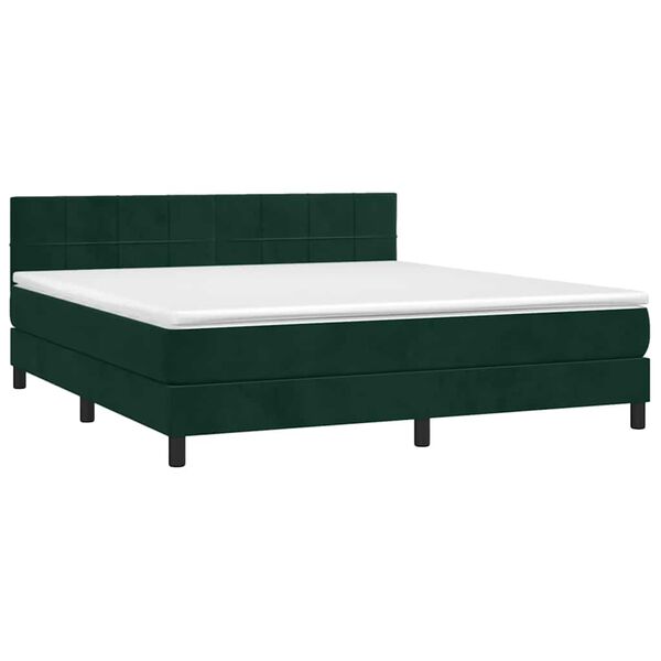 vidaXL Box spring postel s matrac&iacute; tmavě zelen&aacute; 160x200 cm samet