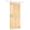 vidaXL Posuvn&eacute; dveře Př&iacute;rodn&iacute; a b&iacute;l&aacute; 95 x 210 cm Masivn&iacute; borov&eacute; dřevo