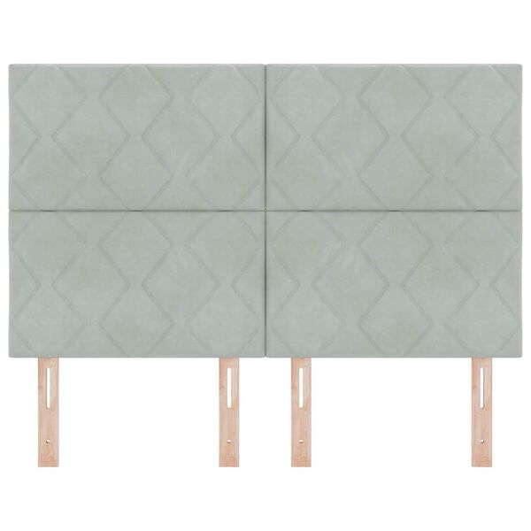 vidaXL Čelo postele s čelo Světle &scaron;ed&aacute; 144 cm samet