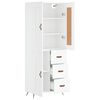 vidaXL Skř&iacute;ň highboard b&iacute;l&aacute; 69,5 x 34 x 180 cm kompozitn&iacute; dřevo