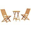 vidaXL Skladac&iacute; bistro sada 3 pcs Hněd&aacute; Masivn&iacute; ak&aacute;tov&eacute; dřevo