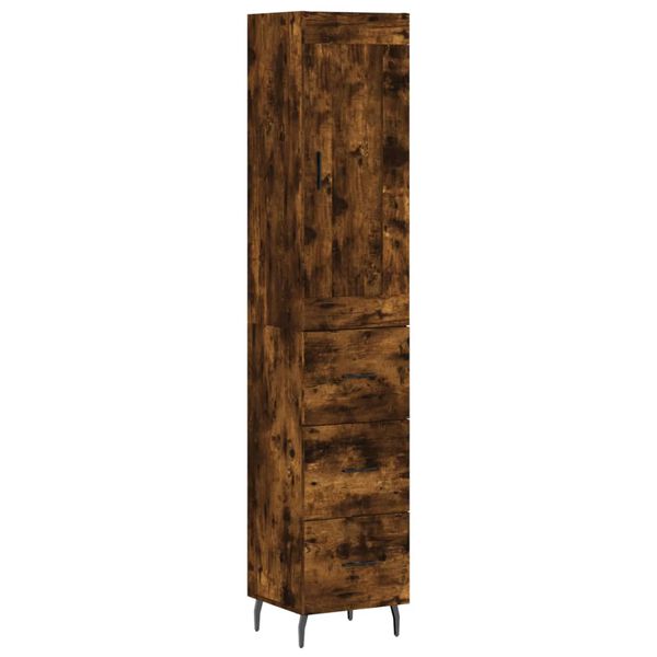 vidaXL Skř&iacute;ň highboard kouřov&yacute; dub 34,5 x 34 x 180 cm kompozitn&iacute; dřevo