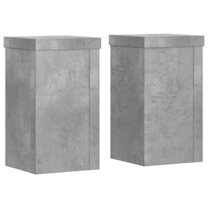 vidaXL Stojany na rostliny 2 ks betonově &scaron;ed&eacute; 10 x 10 x 18 cm kompozit