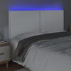 vidaXL Čelo postele s LED b&iacute;l&eacute; 200x5x118/128 cm uměl&aacute; kůže