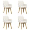 vidaXL Otočn&eacute; j&iacute;deln&iacute; židle 4 pcs Boucl&eacute; Kr&eacute;mov&aacute; 54 x 58 x 87 cm