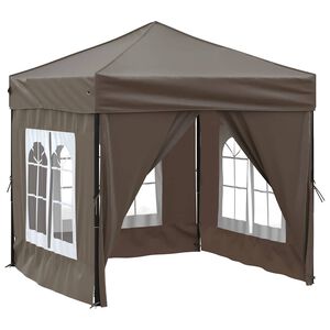 vidaXL Skl&aacute;dac&iacute; party stan s bočn&iacute;mi stěnami taupe 2 x 2 m