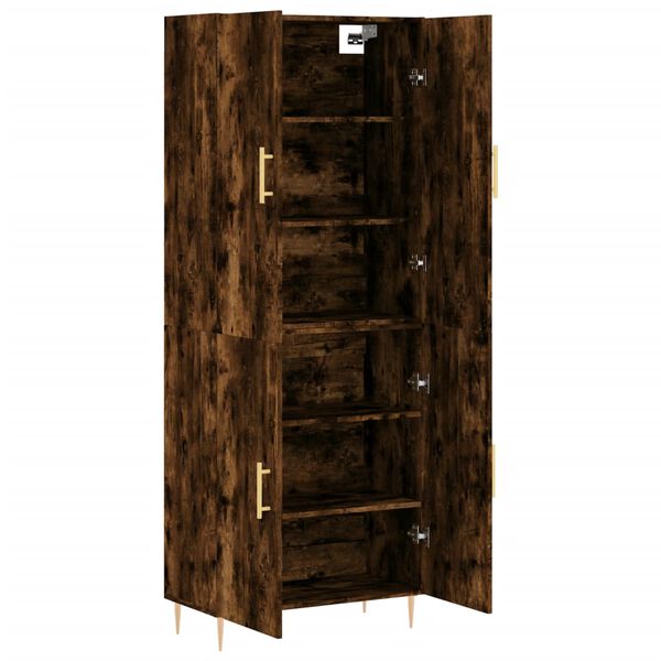 vidaXL Skř&iacute;ň highboard kouřov&yacute; dub 69,5 x 34 x 180 cm kompozitn&iacute; dřevo