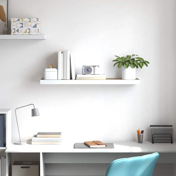 vidaXL Plovouc&iacute; n&aacute;stěnn&aacute; police dub a b&iacute;l&aacute; 90 x 23,5 x 3,8 cm MDF