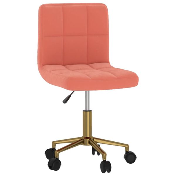 vidaXL Otočn&aacute; j&iacute;deln&iacute; židle růžov&aacute; samet