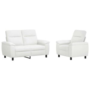 vidaXL Set pohovek 2 pcs B&iacute;l&aacute; Textil