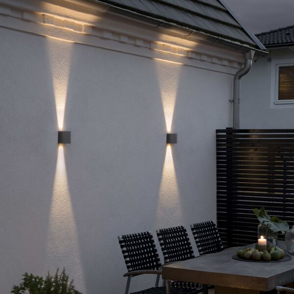 KONSTSMIDE LED n&aacute;stěnn&aacute; lampa Chieri 2 x 6 W antracitov&aacute;