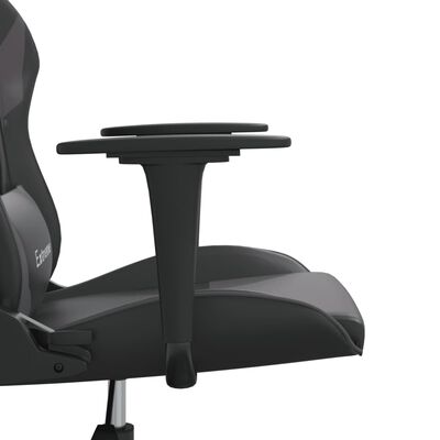 vidaXL Masážní herní židle černá a šedá umělá kůže
