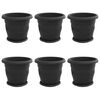 vidaXL Květin&aacute;če 6 pcs Čern&aacute; &Oslash; 30 x 25 cm Plast