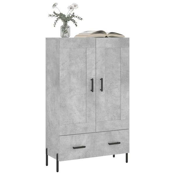 vidaXL Skř&iacute;ň highboard betonově &scaron;ed&aacute; 69,5x31x115 cm kompozitn&iacute; dřevo