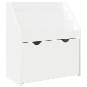 vidaXL Dětsk&yacute; reg&aacute;l se z&aacute;suvkou Vysoce leskl&aacute; b&iacute;l&aacute; 60 x 29,5 x 69 cm