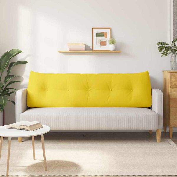 vidaXL Pol&scaron;t&aacute;ř na z&aacute;da Světl&aacute; žlut&aacute; 160 x 24 x 50 cm textil