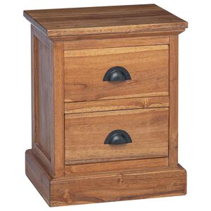 vidaXL Nočn&iacute; stolek Př&iacute;rodn&iacute; 40 x 30 x 50 cm Pevn&eacute; teakov&eacute; dřevo