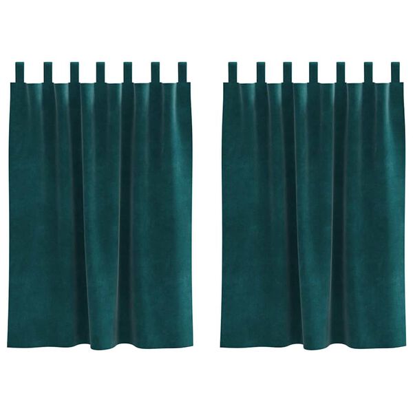 vidaXL Zatemňovac&iacute; z&aacute;věsy 2 pcs Tmavě zelen&aacute; 140 x 140 cm samet